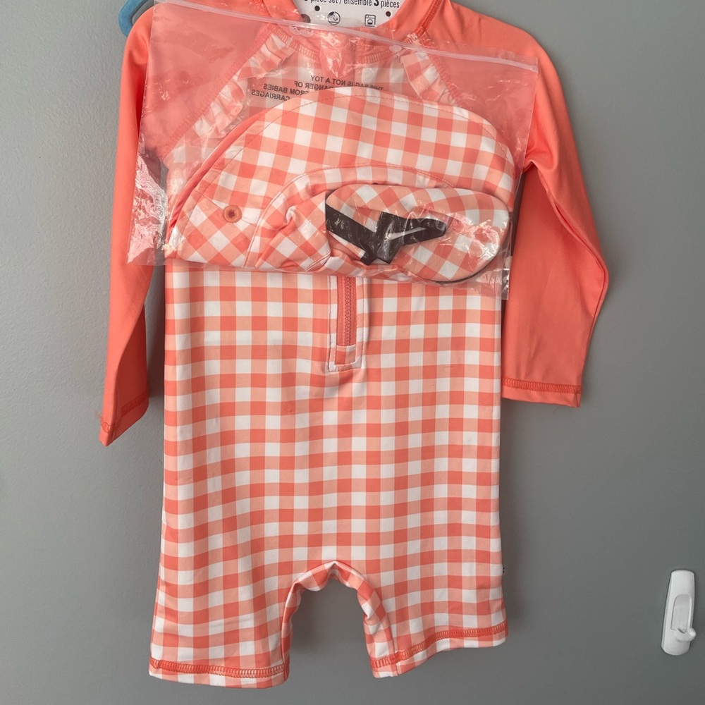 Izod 24 month 3 peice swimwear set with hat and shoes